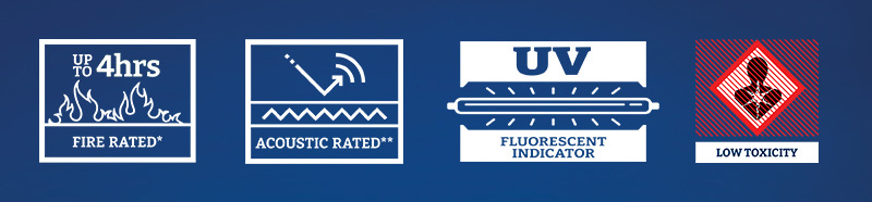 Selleys Fireblock Fire Rated Silicone - Up to 4hrs Fire Rated*, Acoustic Rated**, UV Fluorescent Indicators and Low Toxicity